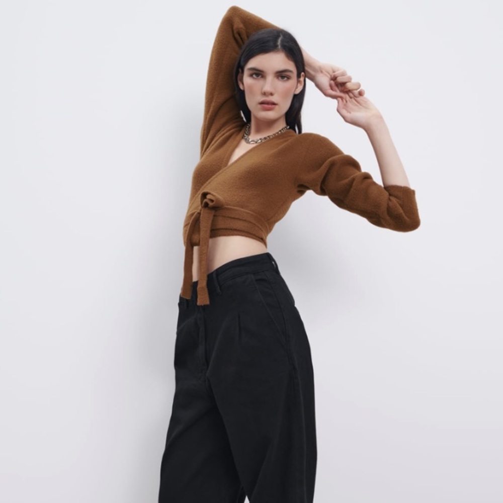 Zara Knit Wrap Sweater